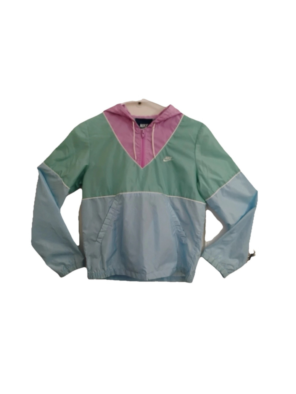 Vintage 80s Nike Windbreaker Pink Windbreaker Pullover Youth? Small